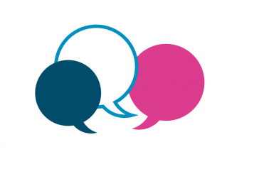 Speech bubbles in Healthwatch colours