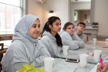 Group of young people being interviewed